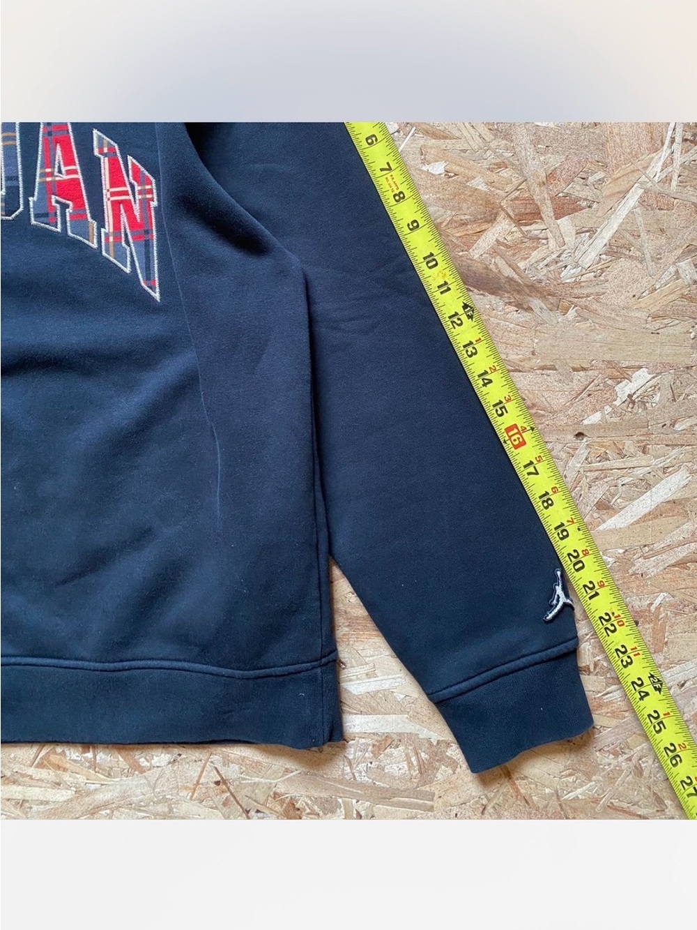 Jordan Black Crewneck Sweatshirt with Red Plaid Logo - Picture 8 of 8
